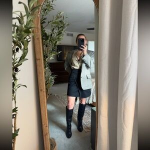 Carven Asymmetrical Black Wool Skirt